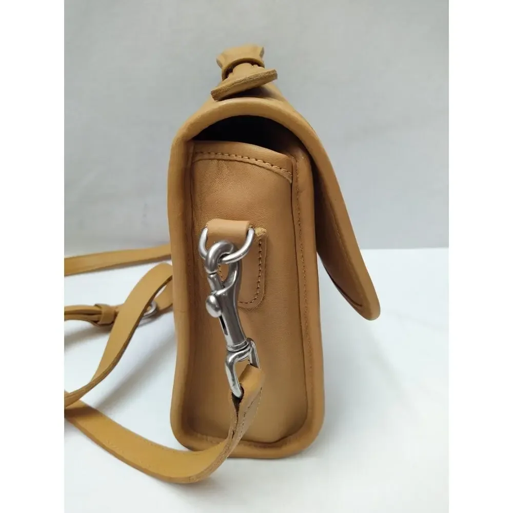 Coach Tan Camel Leather Turnlock Flap Closure Crossbody Bag - Vintage